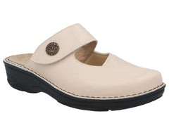 HELIANE Beige Leather/ Stretch