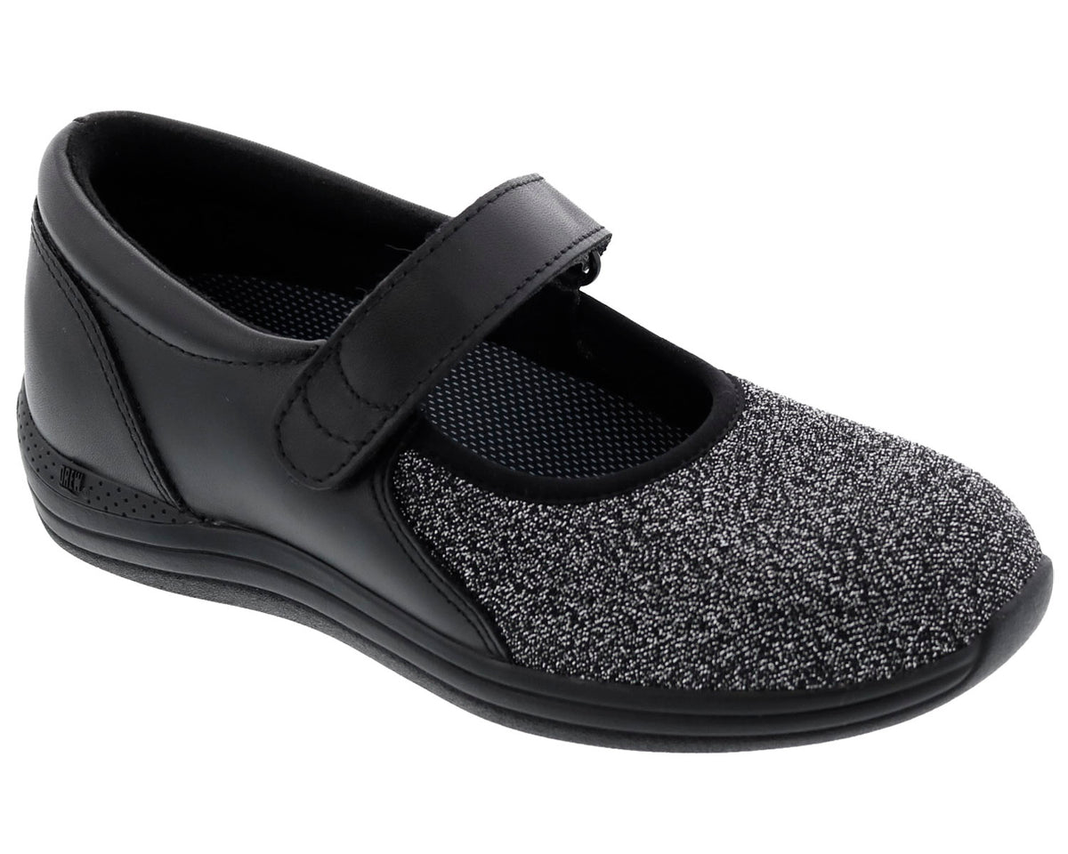MAGNOLIA Black Leather/ Lurex Stretch