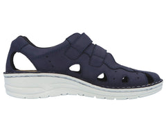LARENA Blue Nubuck Leather