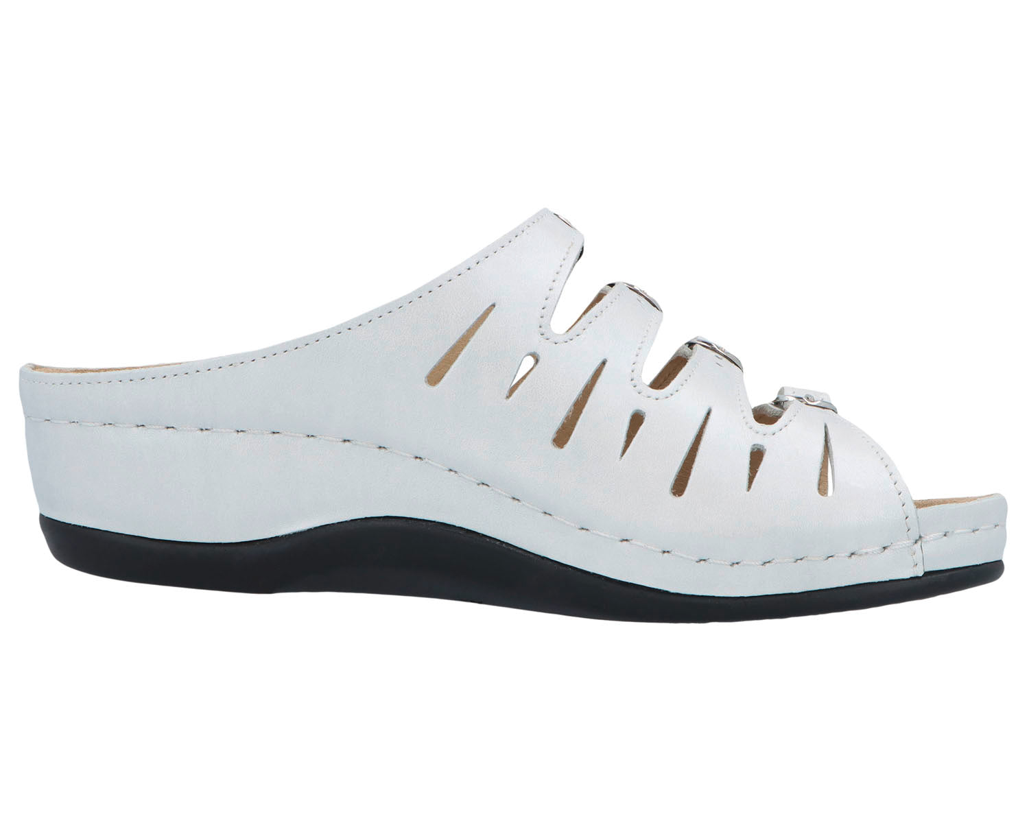 HASSEL Silver White Perlato Leather
