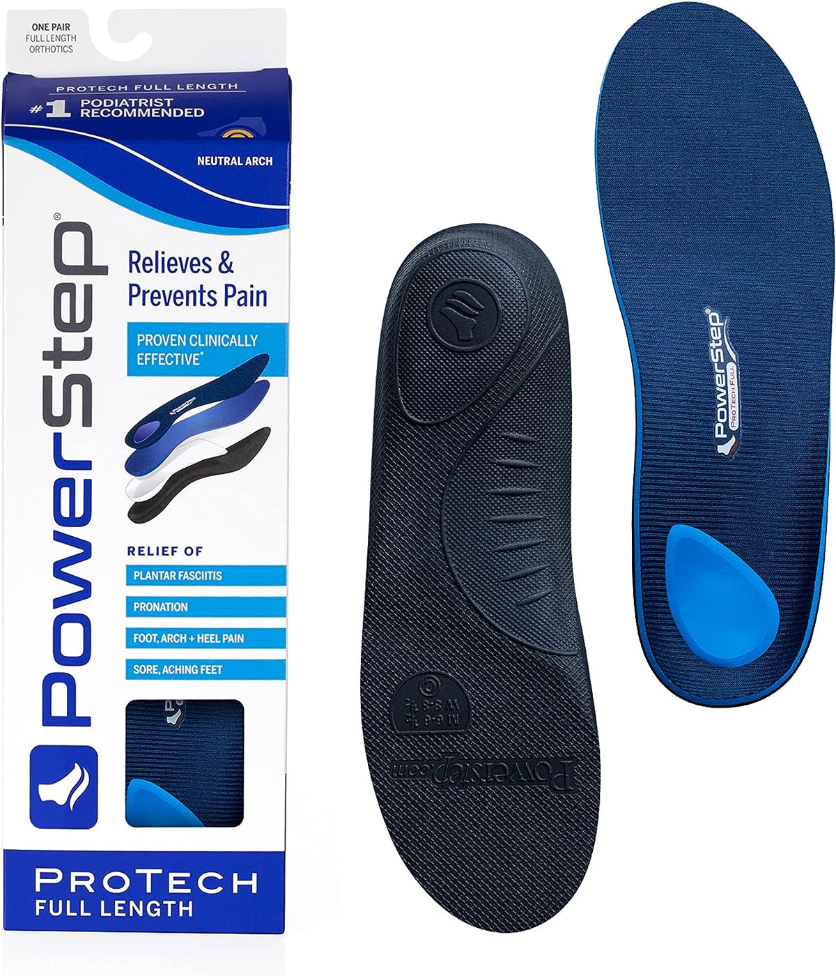 Powerstep Protech Full Length Orthotic Insoles