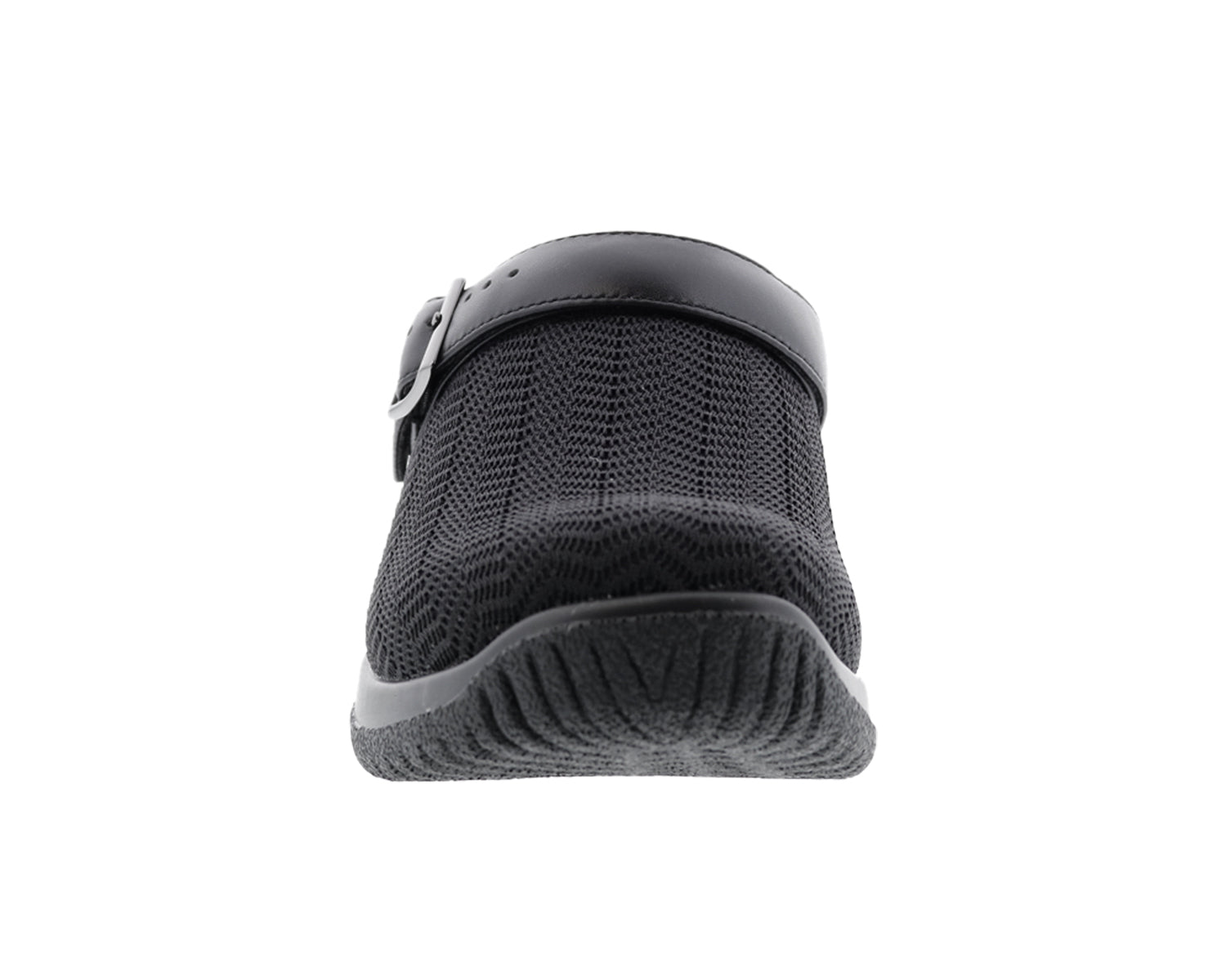 SAVANNAH Black Wavy Stretch Fabric/Leather