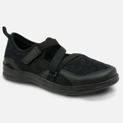 Women's Orthopedic Mesh Mary Jane Casual Shoe - Black