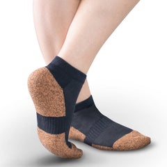 Non-Binding Copper Cloud Diabetic Socks - No Show Unisex Black (3 pk)