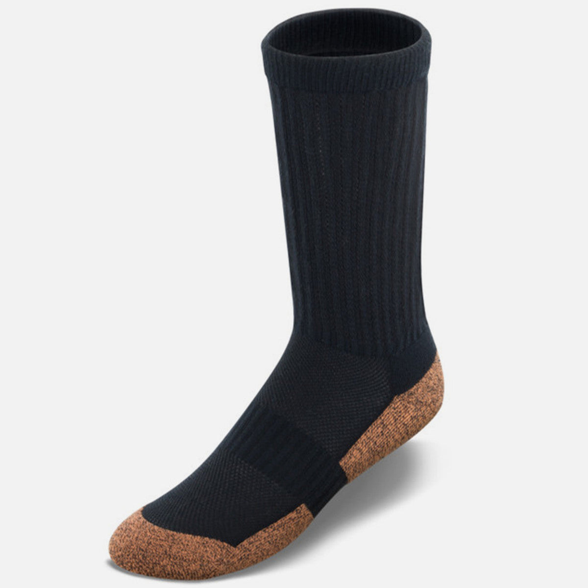 Non-Binding Copper Cloud Diabetic Socks - Crew Length Unisex  Black (3 pk)