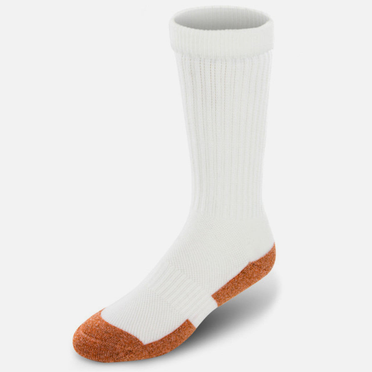 Non-Binding Copper Cloud Diabetic Socks - Crew Length Unisex  White (3 pk)