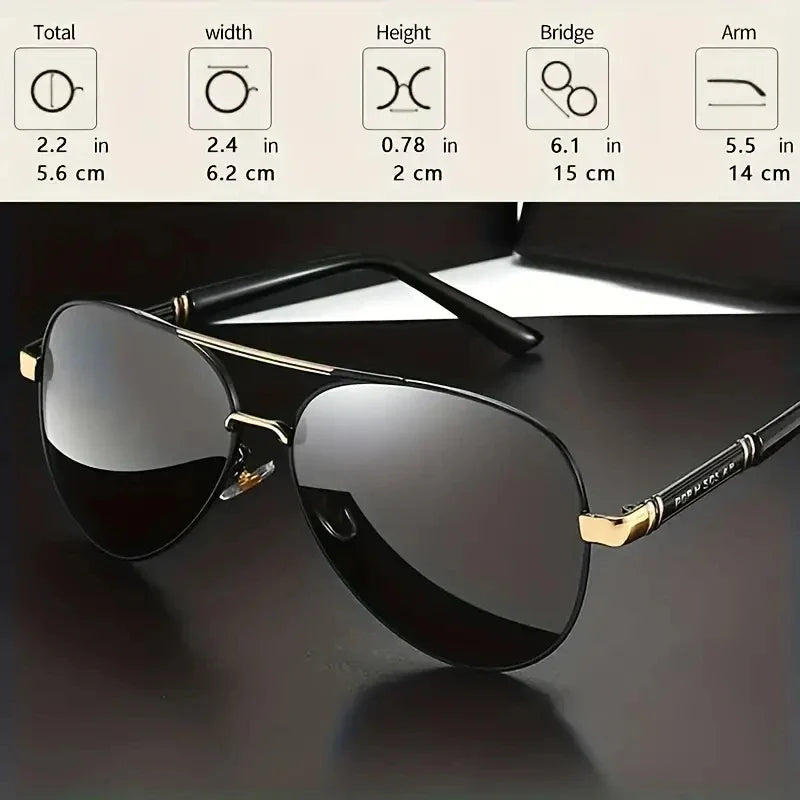 Men's Polarized Metal Frame Sunglasses