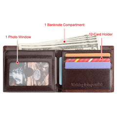 KAVIS Handmade Men's Wallet - Genuine Leather RFID Block