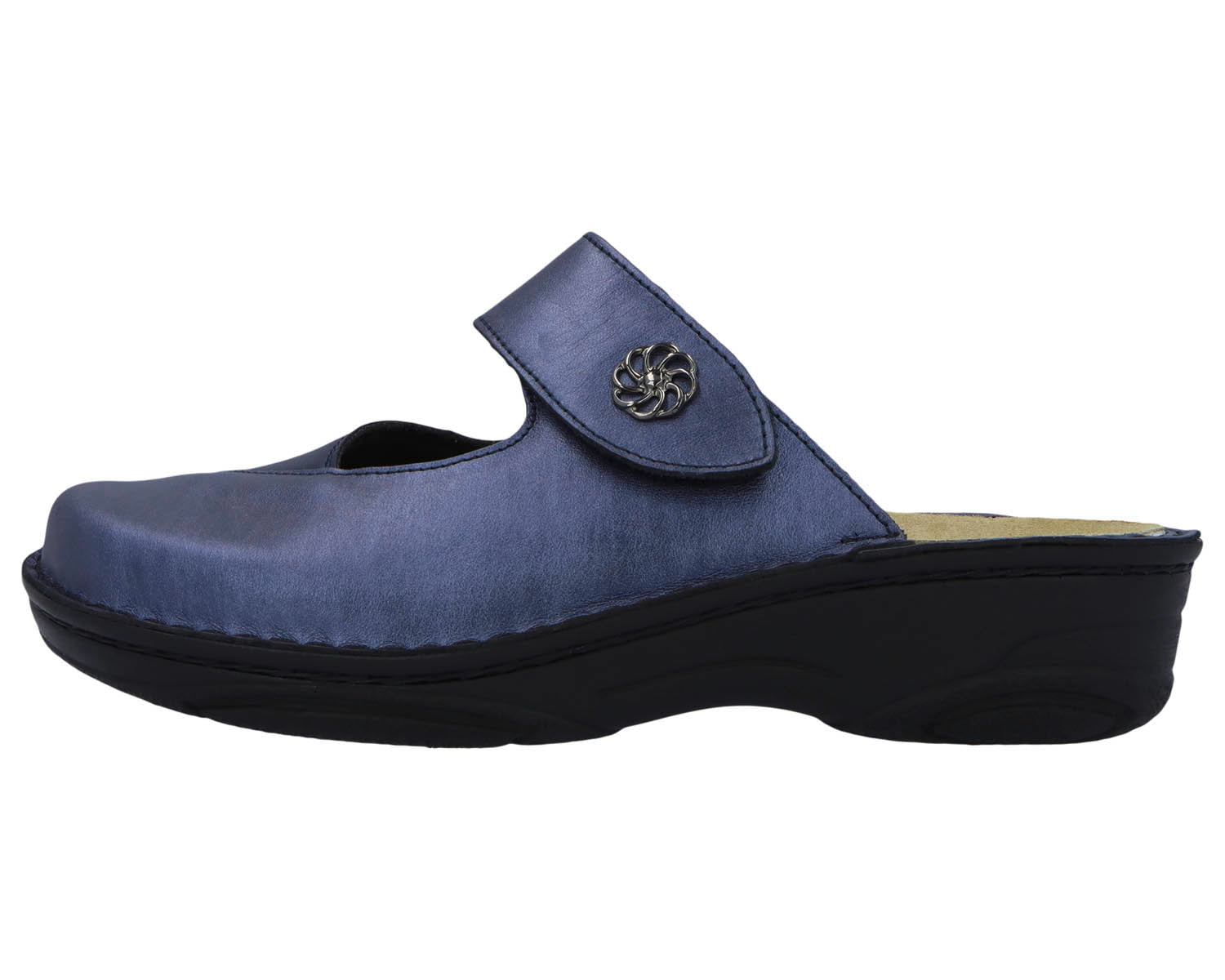 HELIANE Blue Leather/ Stretch